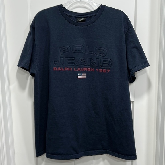 Vintage Polo Jeans Co. Ralph Lauren 1967 Short Sleeve Tee Shirt Size Large - Picture 1 of 5
